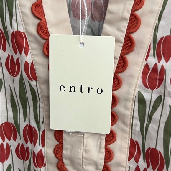 NWT Floral Entro Blouse XL V Neck New with Tags - Picture 8 of 15